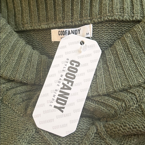 Coofandy Green Cable Knit Sweater - Picture 9 of 9